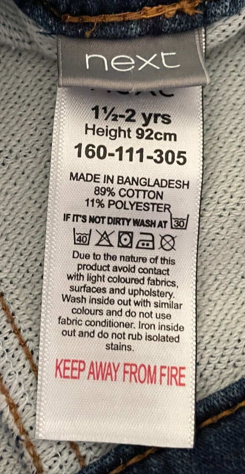 NEXT Soft Denim Elasticised Waist Skirt Toddler Girl Size 18 Months - 2 Years