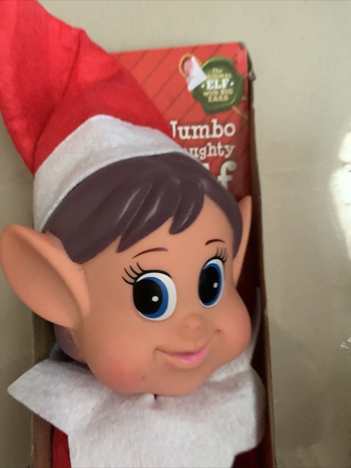 Christmas NAUGHTY ELF Girl Jumbo 64cm Elves Behavin' Badly Shelf NEW In Box Xmas