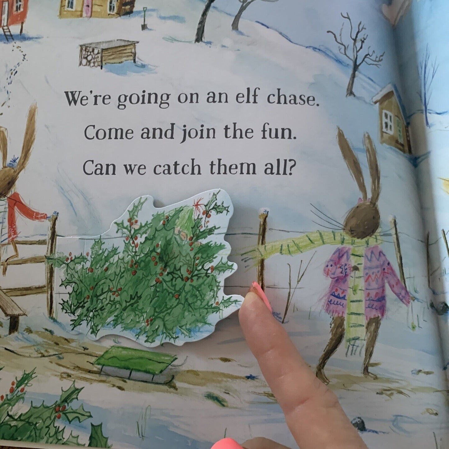 PB Book WE'RE GOING ON AN ELF CHASE Lift the Flap Martha Mumford 2018 Kids Xmas