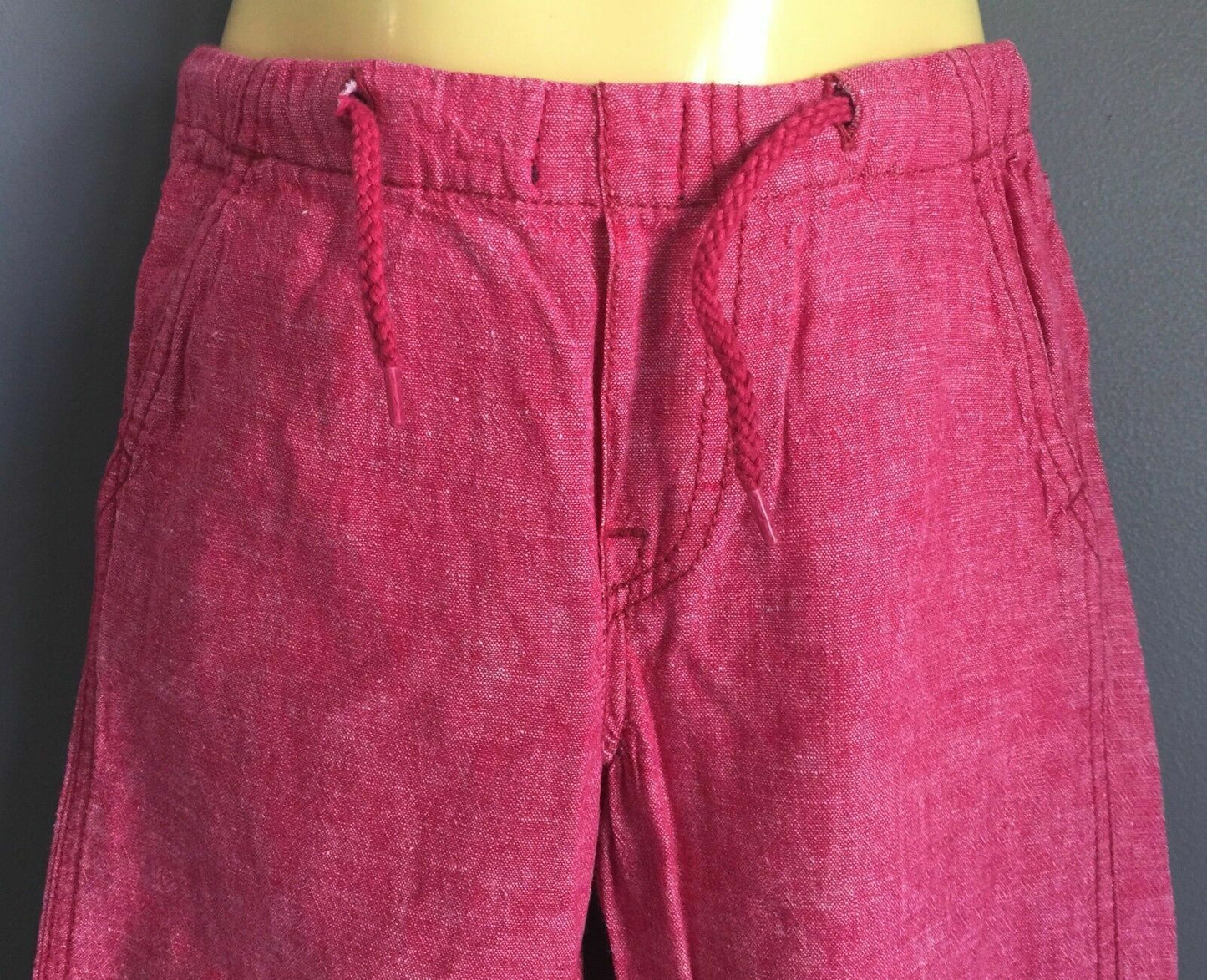 Baby Boy POLARN O PYRET Long Shorts Red Wash Linen Look & Feel 18 - 24mths NEW