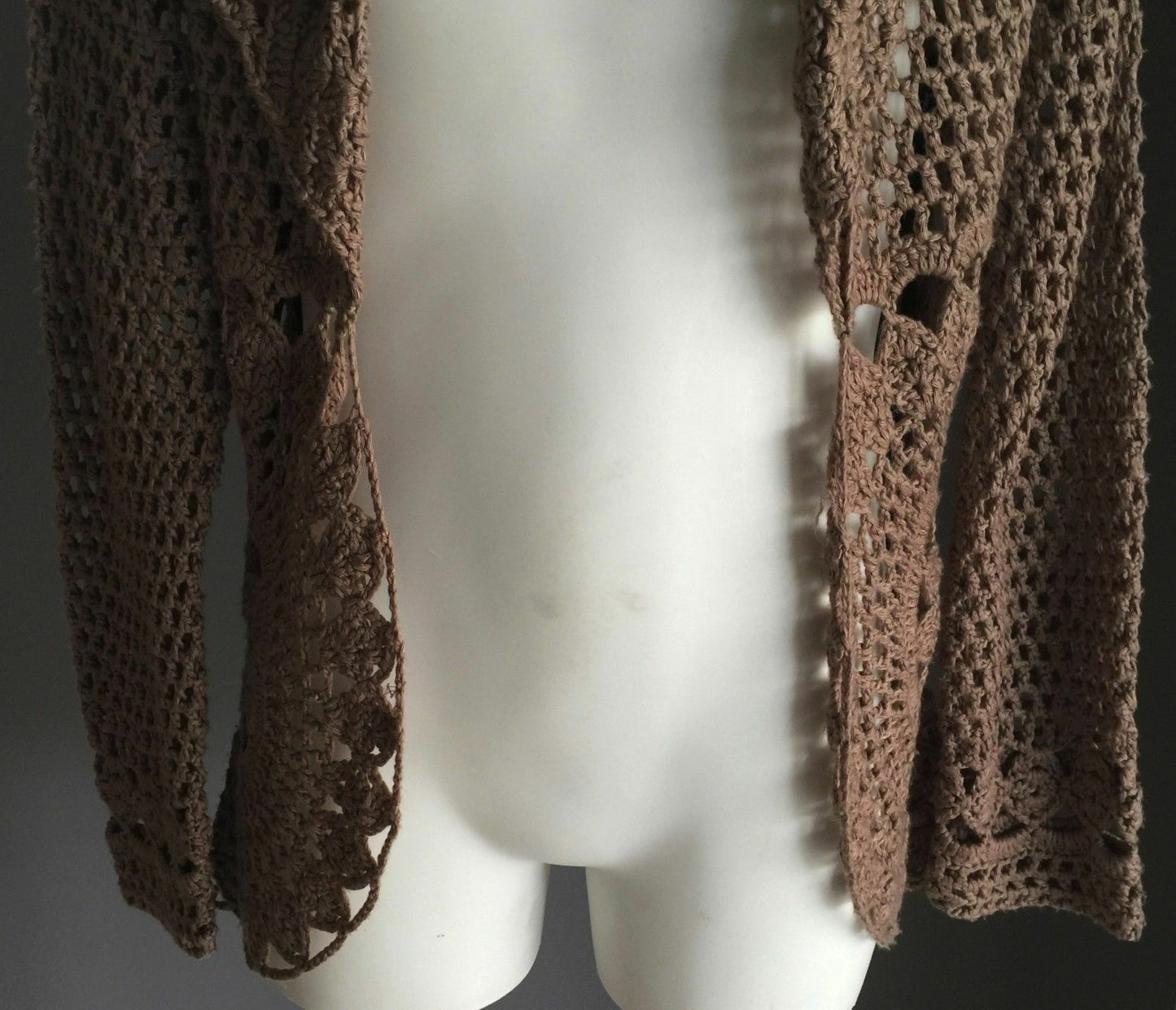 Tween Girl BARDOT JUNIOR Cardigan Taupe Crochet Open Knit L/Sleeve Boho 12 NEW