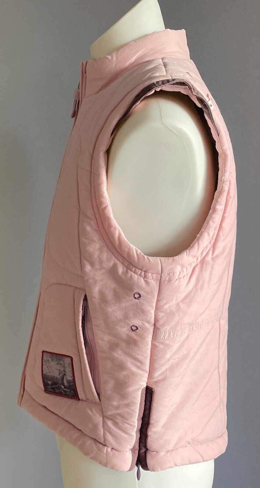 DECATHLON CREATION Puffer Vest Pink & Brown Trim Sleeveless Girls Size 6 yrs