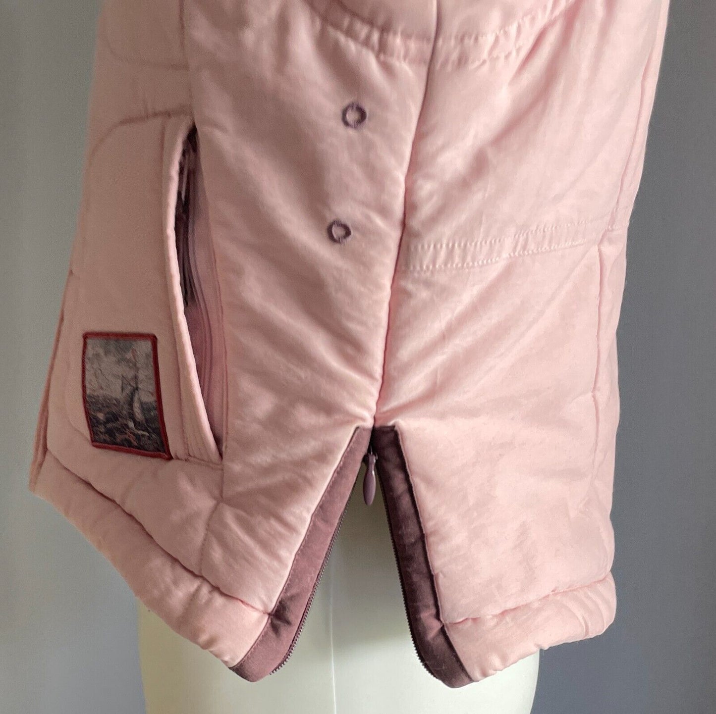 DECATHLON CREATION Puffer Vest Pink & Brown Trim Sleeveless Girls Size 6 yrs