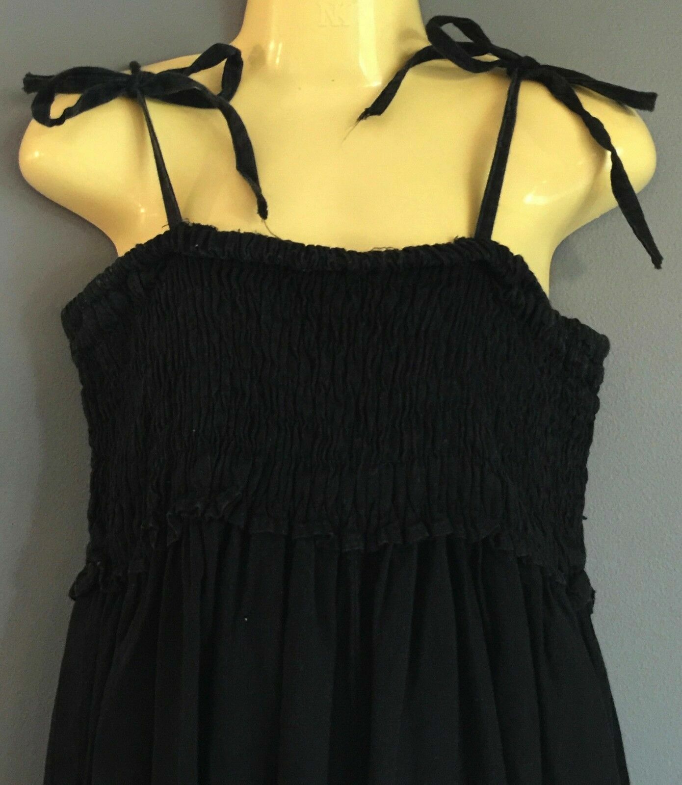 Wide Leg Jumpsuit Black Shirred Bodice Girls Size 8 Unique Retro Look