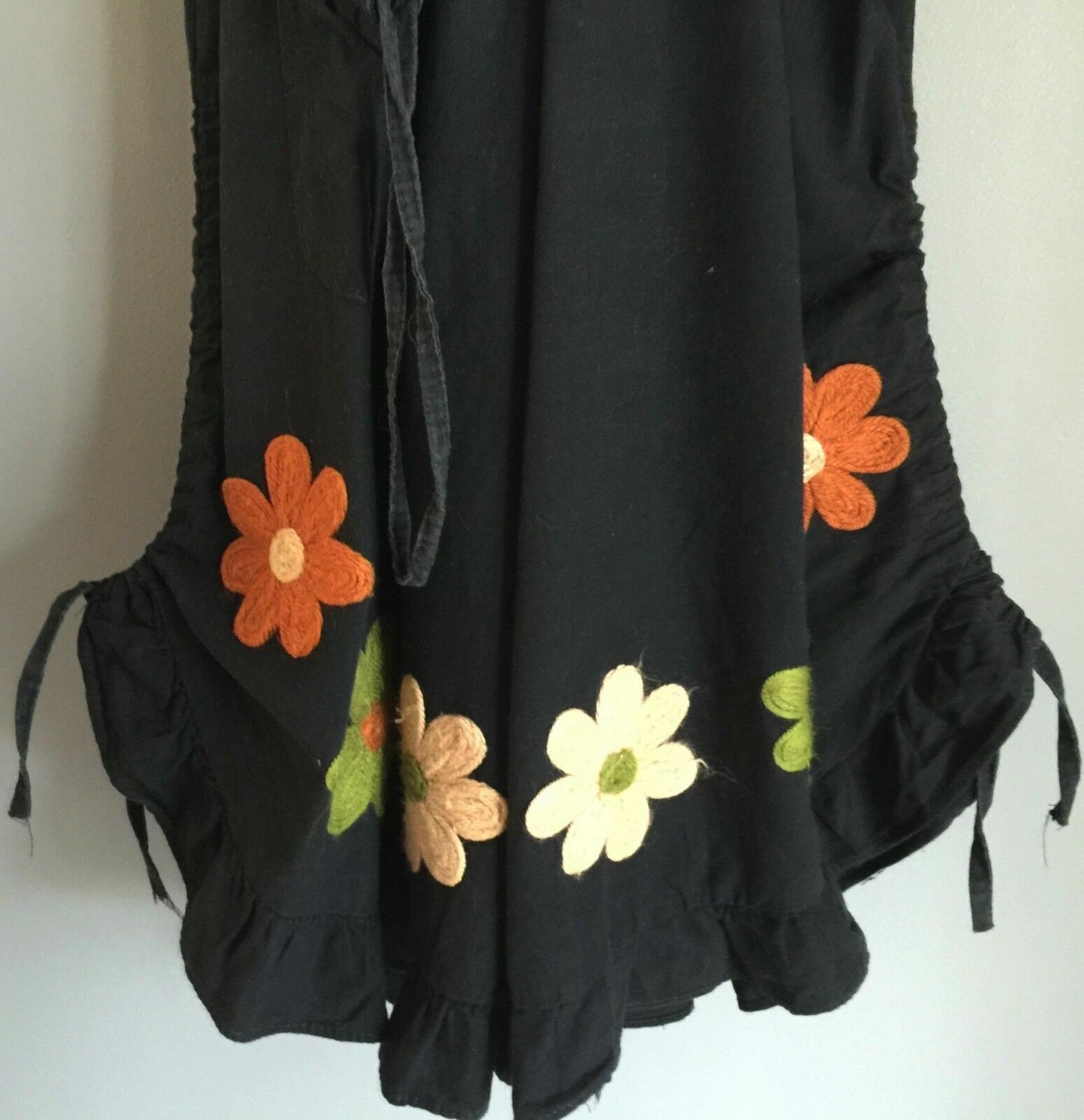 Wide Leg Jumpsuit Black Shirred Bodice Girls Size 8 Unique Retro Look