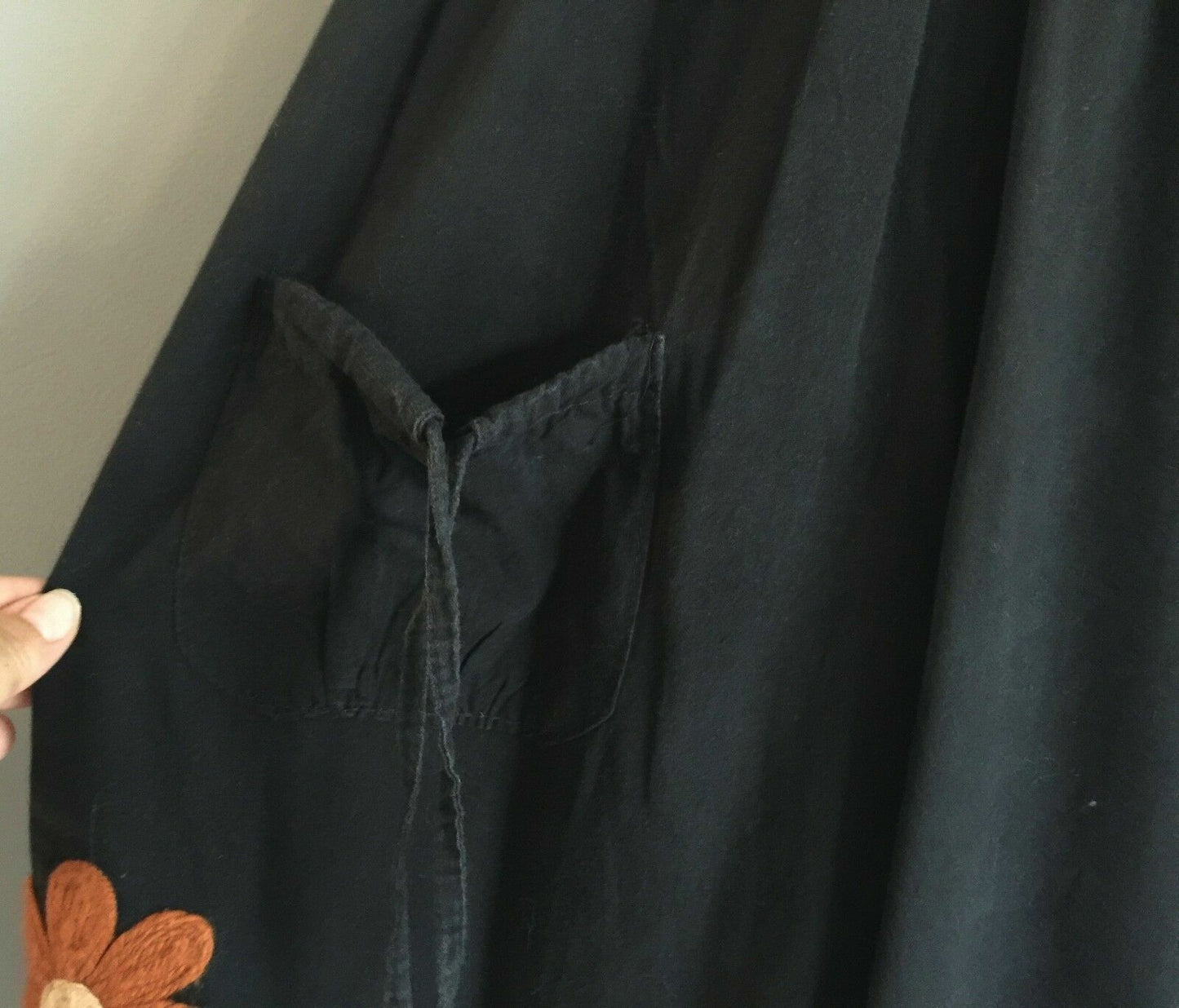 Wide Leg Jumpsuit Black Shirred Bodice Girls Size 8 Unique Retro Look