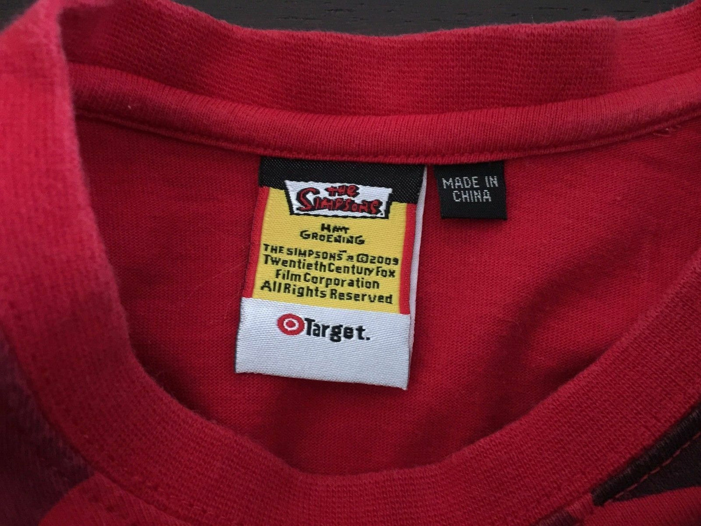 TARGET Simpsons Skater T-Shirt Red & Black Bart Simpson Boys Size 7 NEW