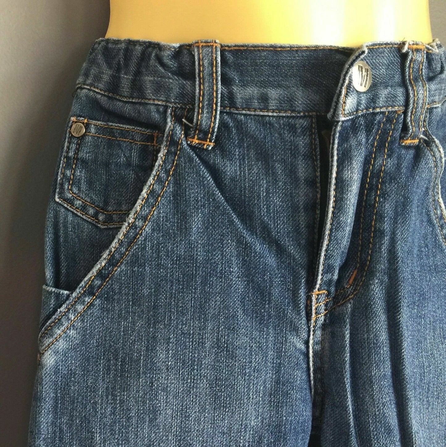 KID MAMBO Jeans Straight Leg Denim Jeans w Adjustable Waist Boys Size 4