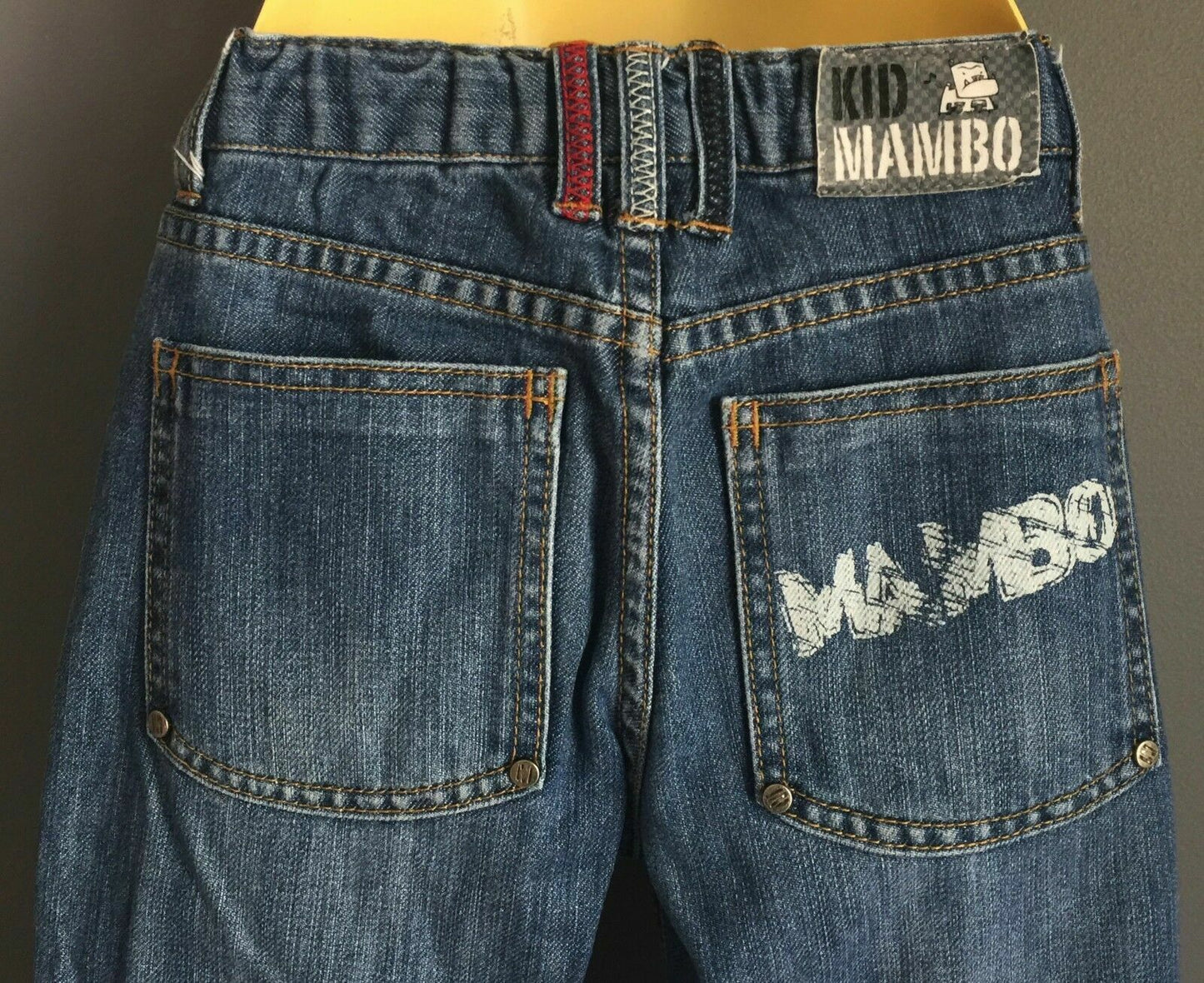 KID MAMBO Jeans Straight Leg Denim Jeans w Adjustable Waist Boys Size 4