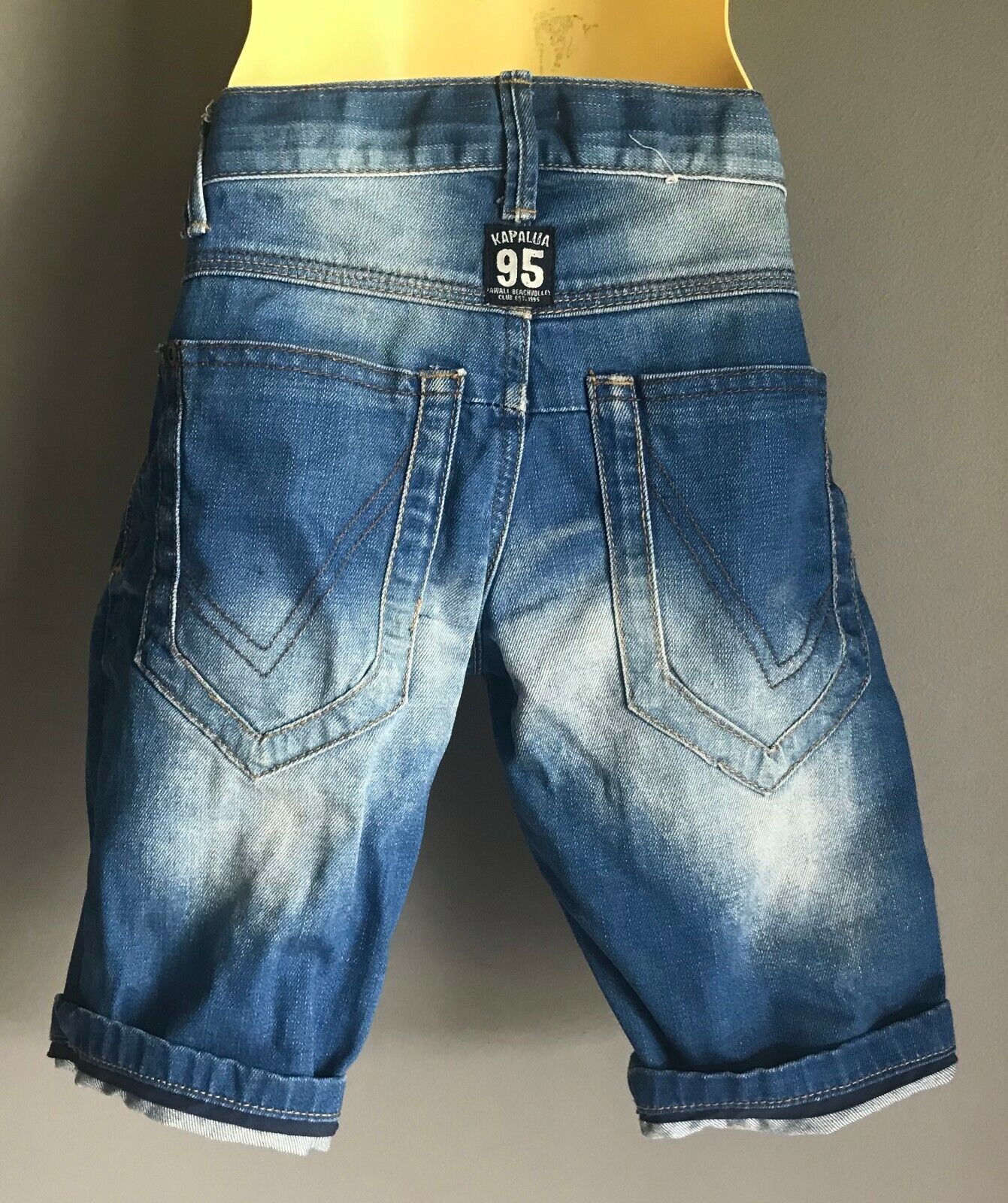 NAME IT Shorts Distressed Blue Denim Roll Cuff Boys Size 7 Casual Beach Summer
