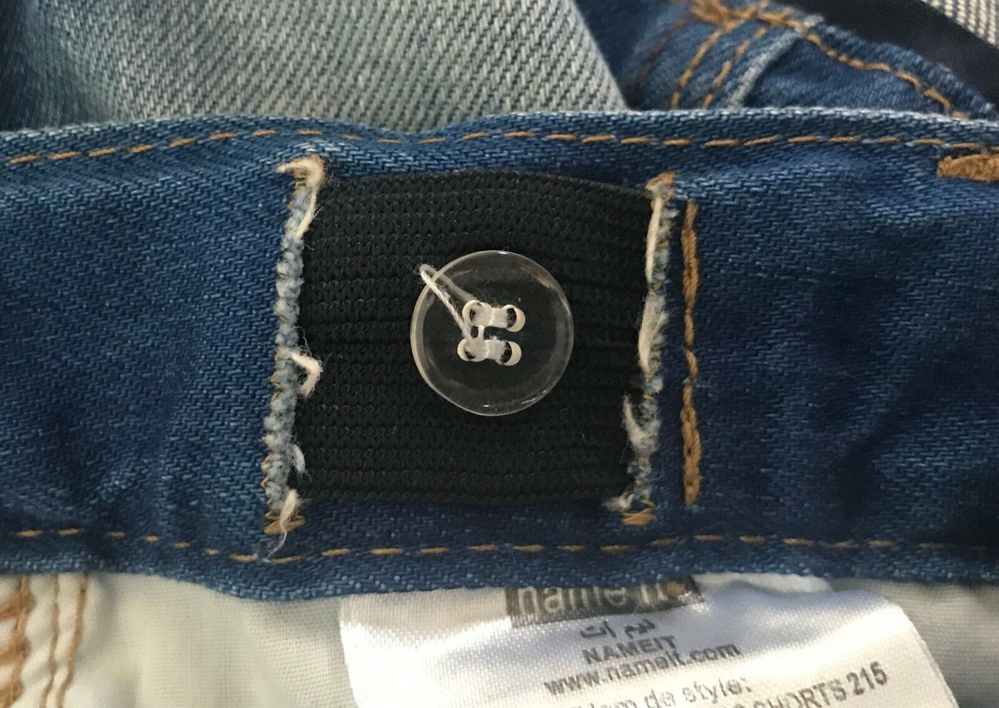 NAME IT Shorts Distressed Blue Denim Roll Cuff Boys Size 7 Casual Beach Summer