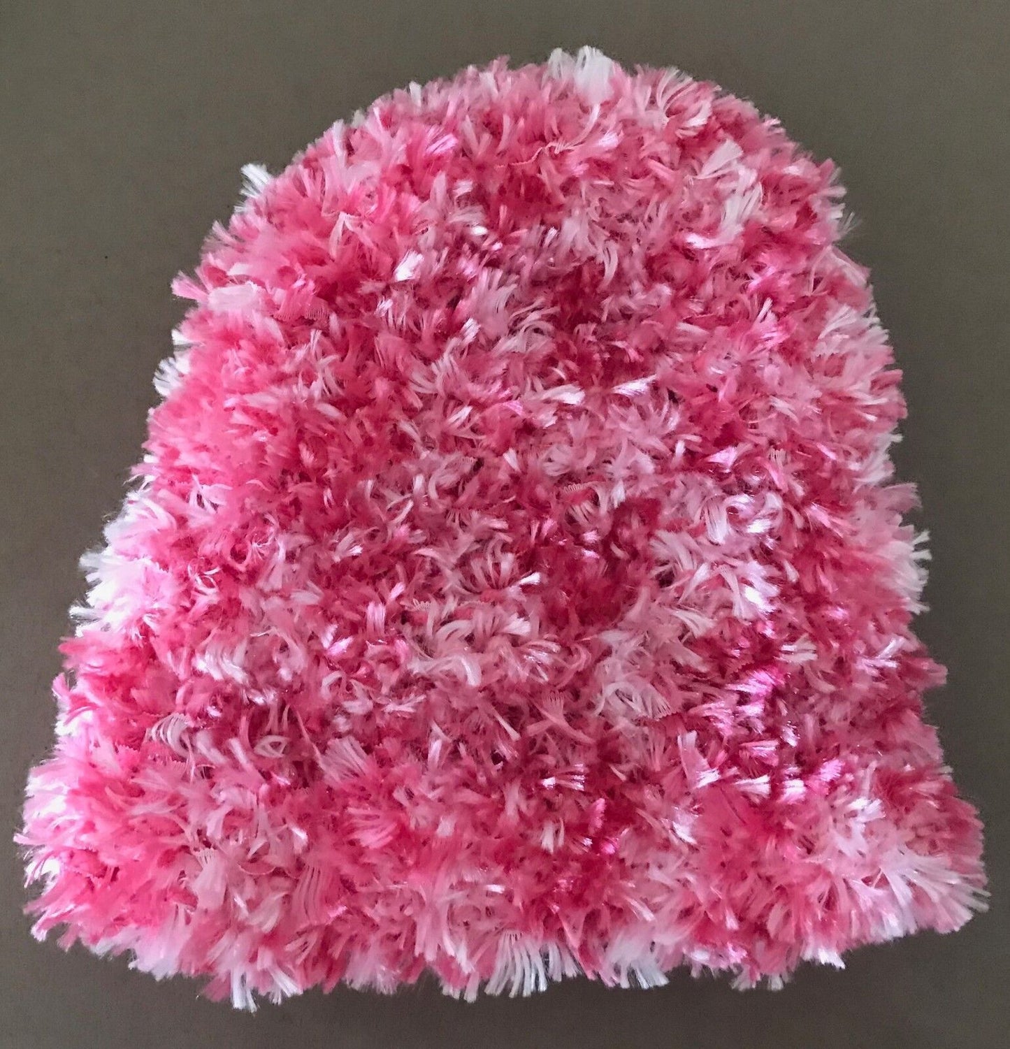 Beanie Chunky Fluffy Knit Hat Handmade Different Shades of Pink Size S