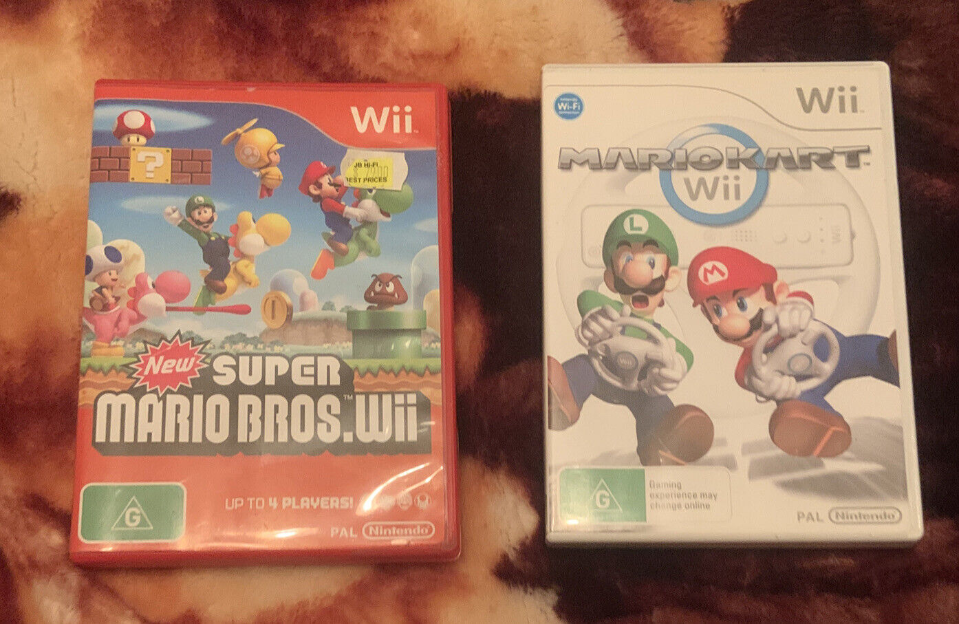 Wii SUPER MARIO BROS PAL Version Nintendo Plus Mario Kart Wii 2 Game Bundle NEW