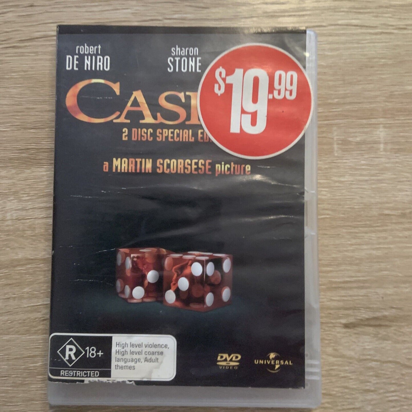 2 Disc DVD CASINO Robert DeNiro Sharon Stone Martin Scorcese Watermarked Inlay