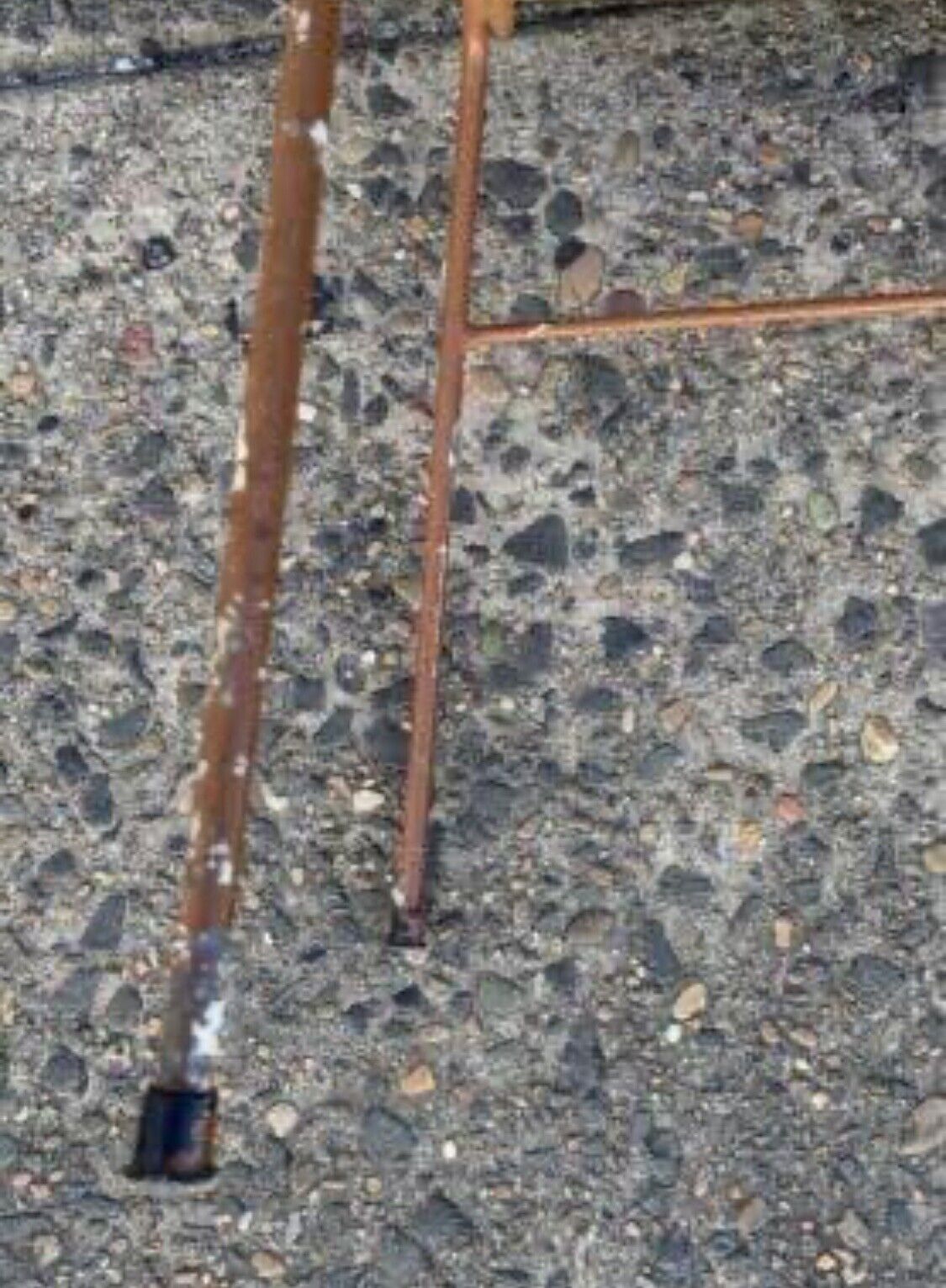 1950’s Rustic Wrought Vanity Chair Mid Century Slim 69cm Black Vinyl Seat