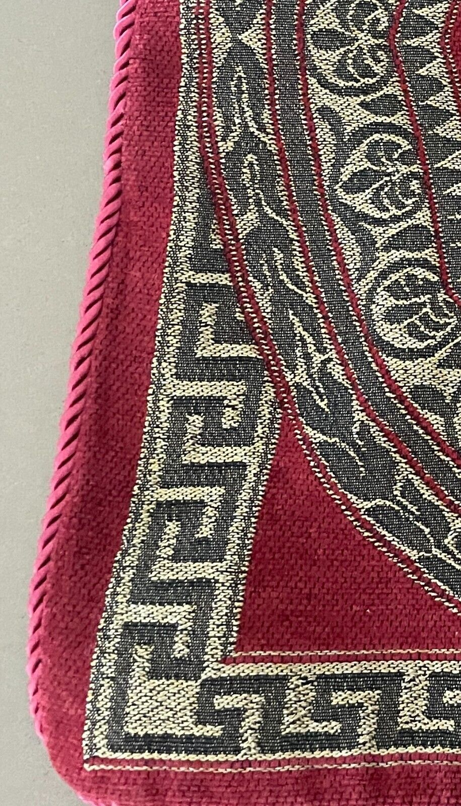 2 x CUSHION COVERS Red Gold Hellenic Ancient Greece Grecian 44 x 42cm Luxe Feel
