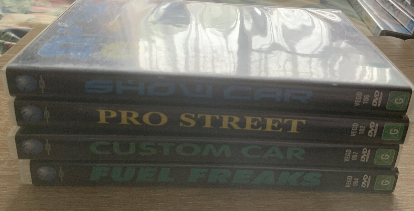 4 DVD Bundle SHOW CAR Pro Street Custom Car Fuel Freaks Best Played Loud PAL Lot
