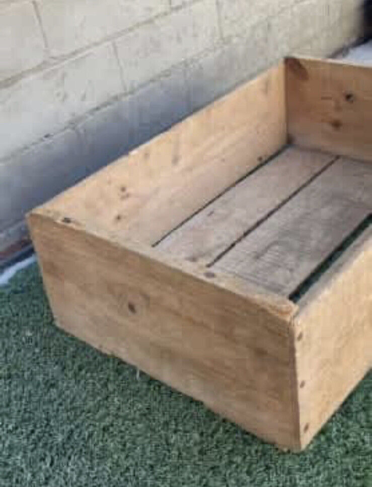 48cm Crate Pine Wooden Storage Box Timber Fruit Pickers Planter Display AE258