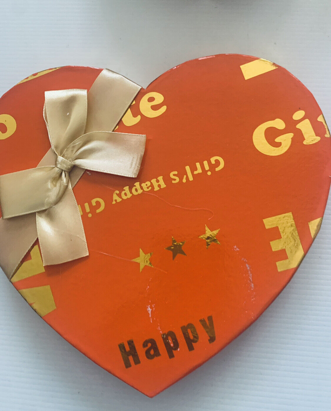 3x GIFT BOX SET Black Apple Love Heart Nesting Orange Gold EMPTY Stacking NEW