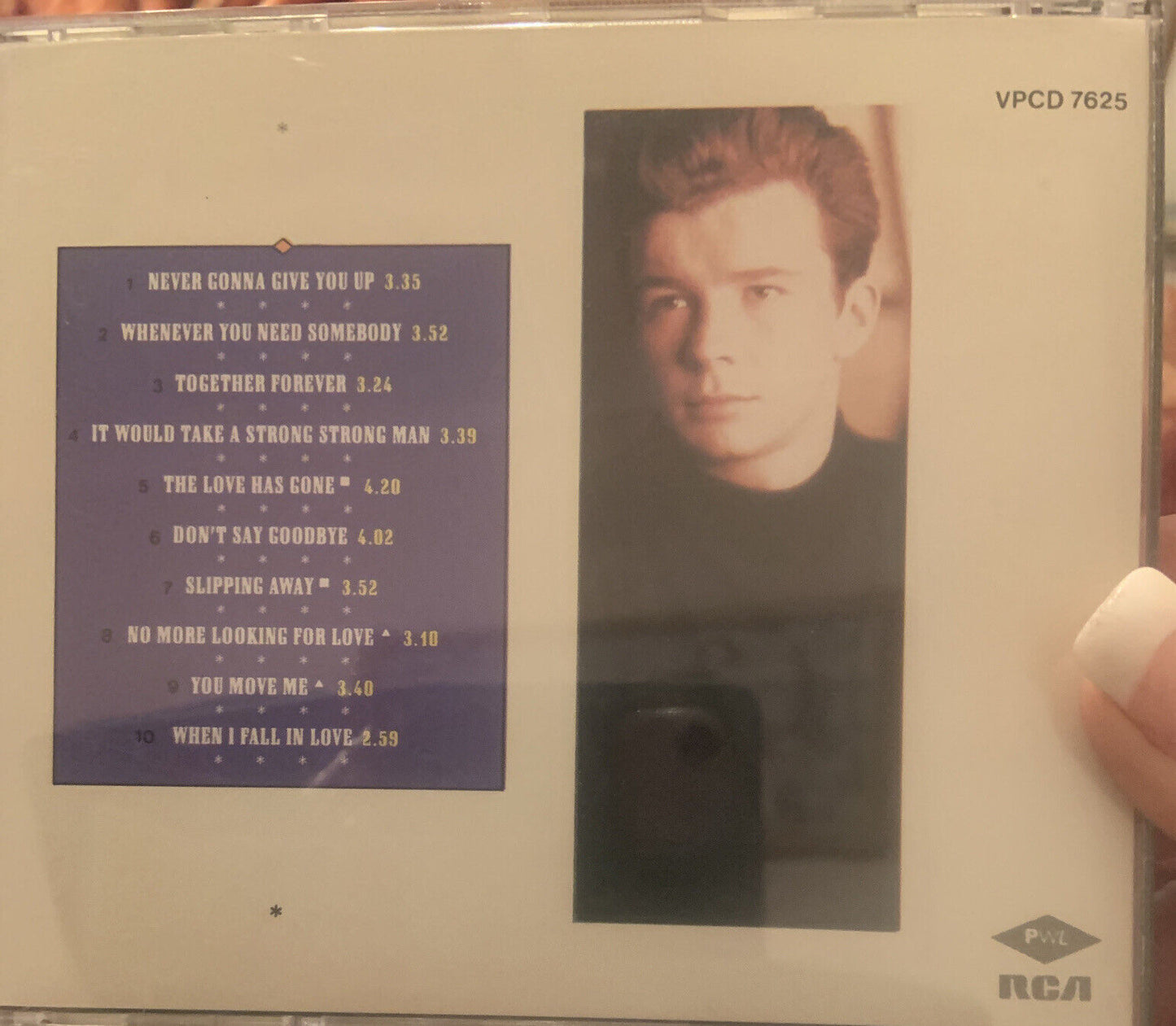 CD RICK ASTLEY Whenever You Need Somebody Audio Album RCA 1987 Synth Pop