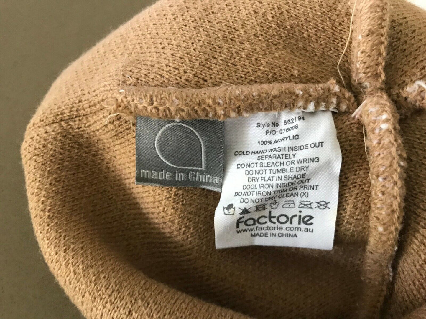 FACTORIE Knit Beanie Brown & Pink Pom Pom Trim Ladies One Size Cap Hat