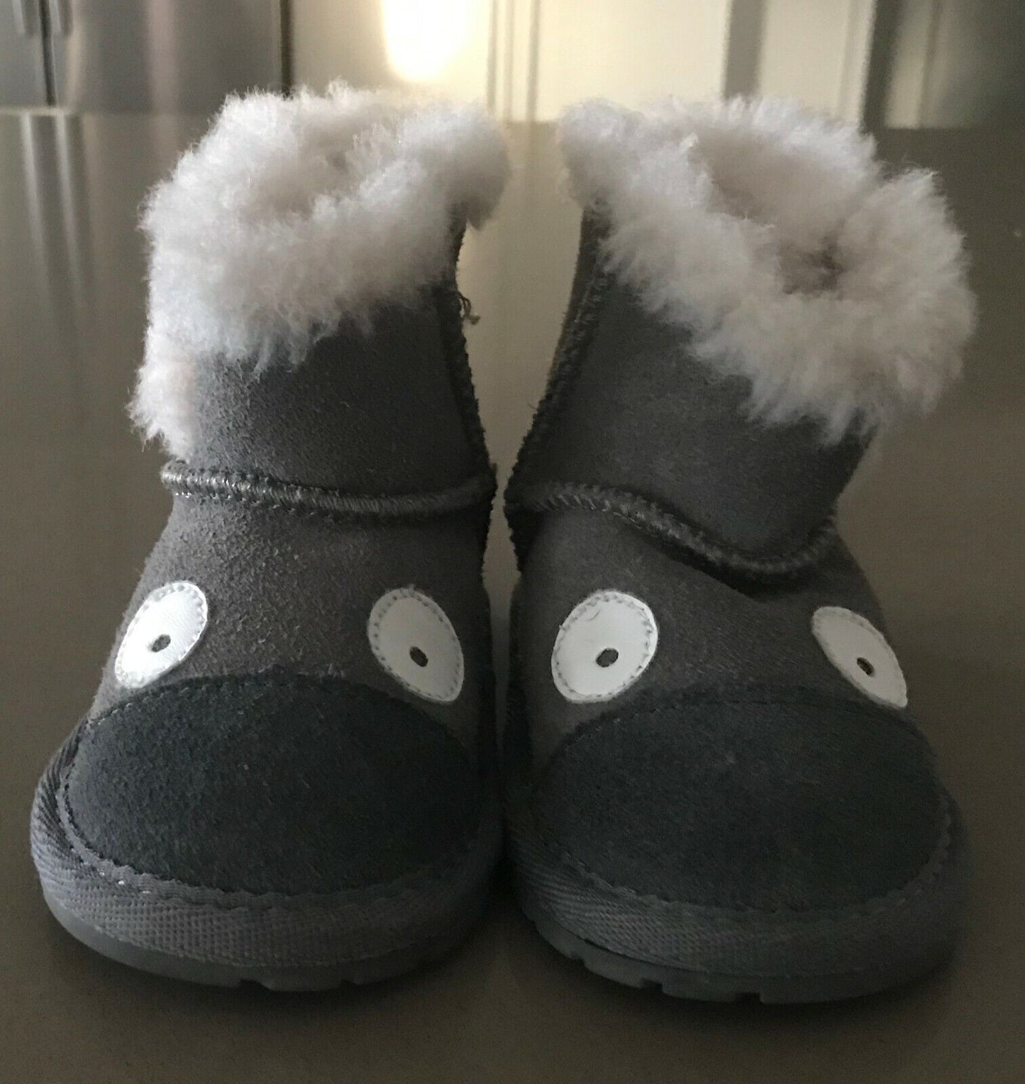 EMU AUSTRALIA UGG Boots Baby Grey Koala Walker Booties Size 6 12 Mths Sheepskin