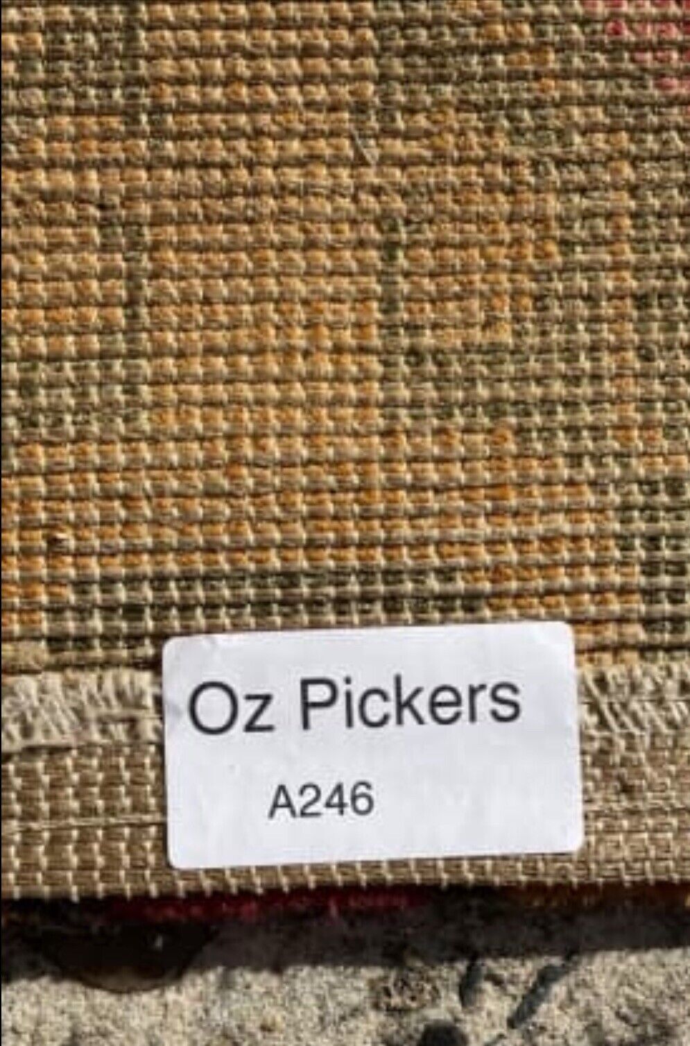 FLOOR RUG 1970s 140cm Orange Red Geometric Pattern Hall Runner Carpet AE246