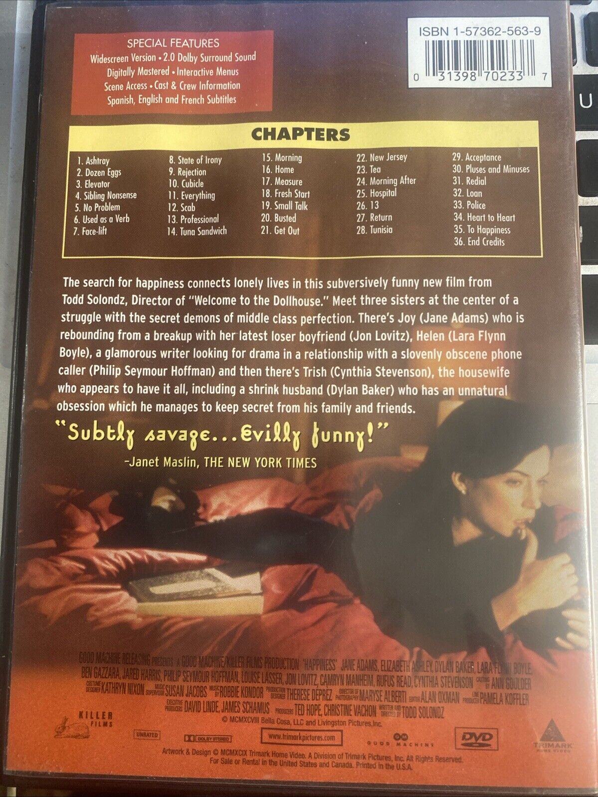 Happiness - Genuine Region 4 DVD 1998 Todd Solondz Philip Seymour Hoffman USA