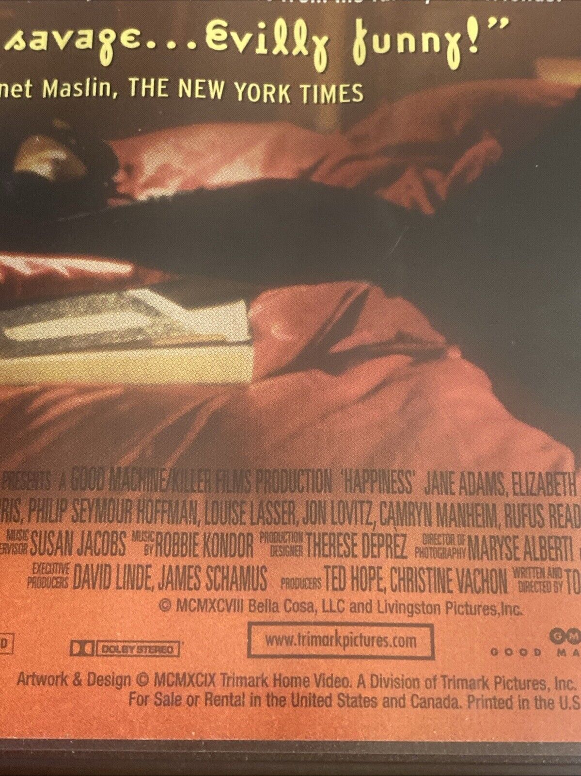 Happiness - Genuine Region 4 DVD 1998 Todd Solondz Philip Seymour Hoffman USA