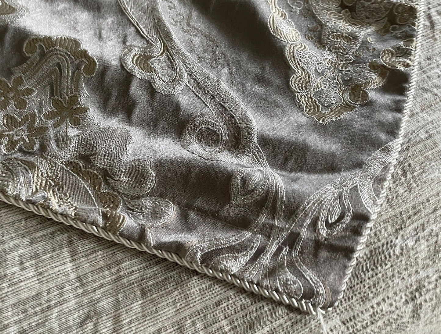 Pillowcases x 2 DAVINCI by PRIVATE COLLECTION Taupe Gold Silver Baroque Cushion