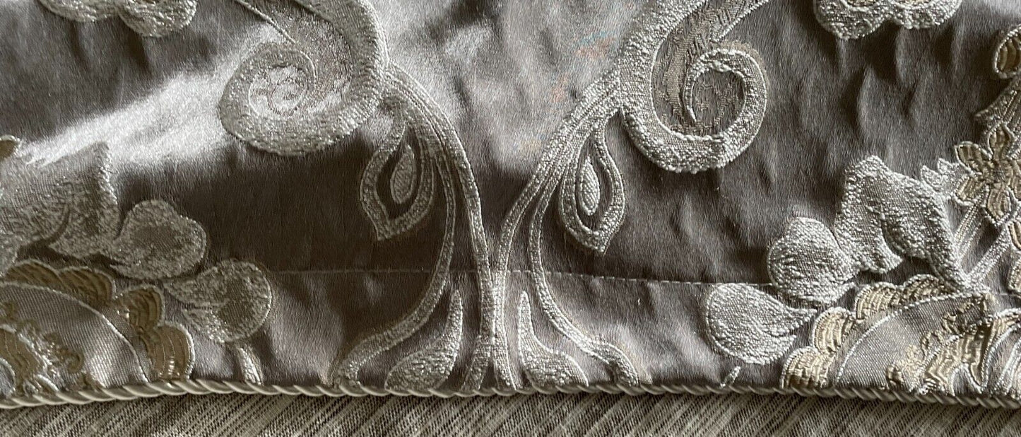 Pillowcases x 2 DAVINCI by PRIVATE COLLECTION Taupe Gold Silver Baroque Cushion