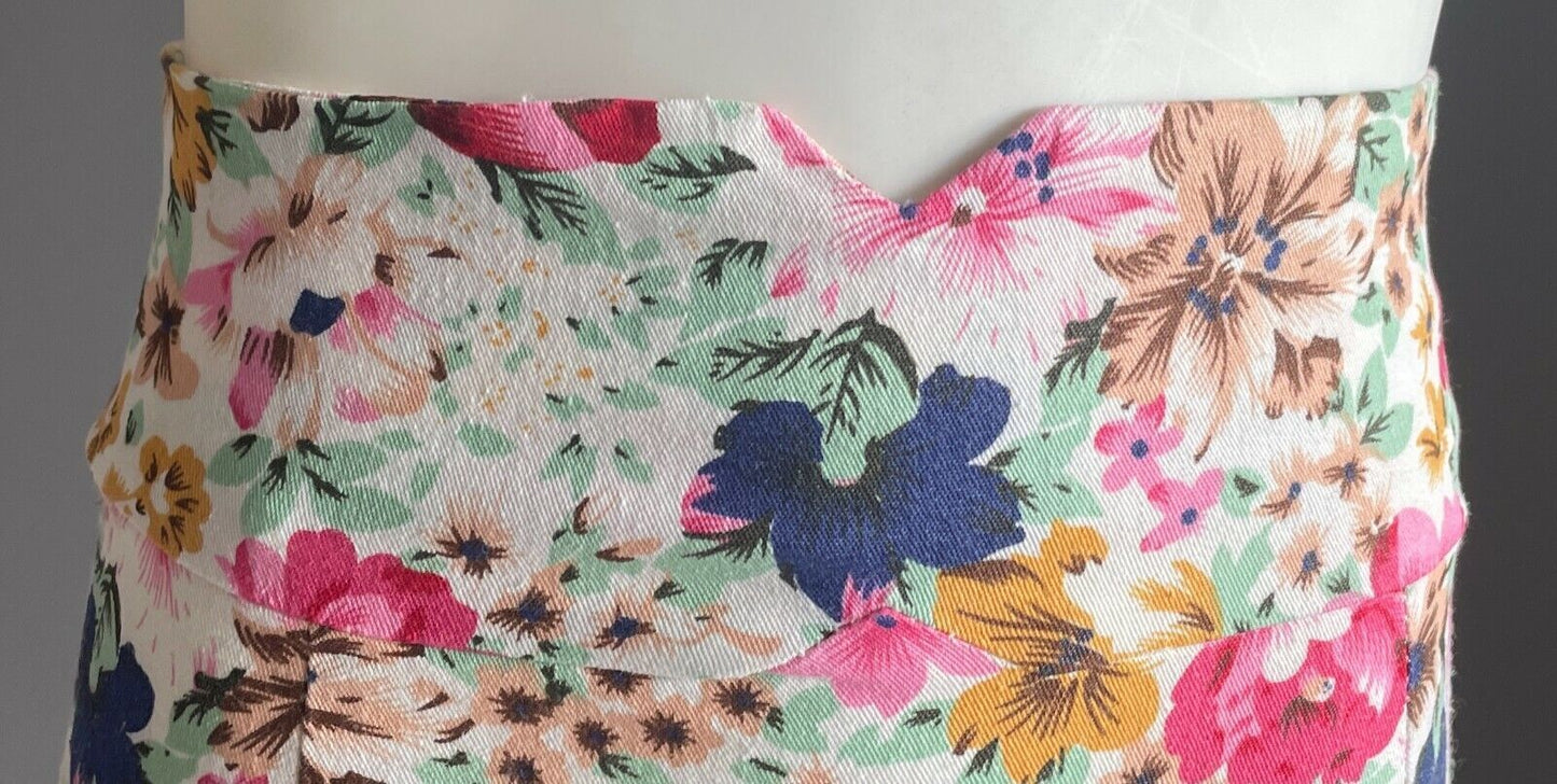STRAIGHT SKIRT Floral Print High Waist Stretch Girls Size 9 10
