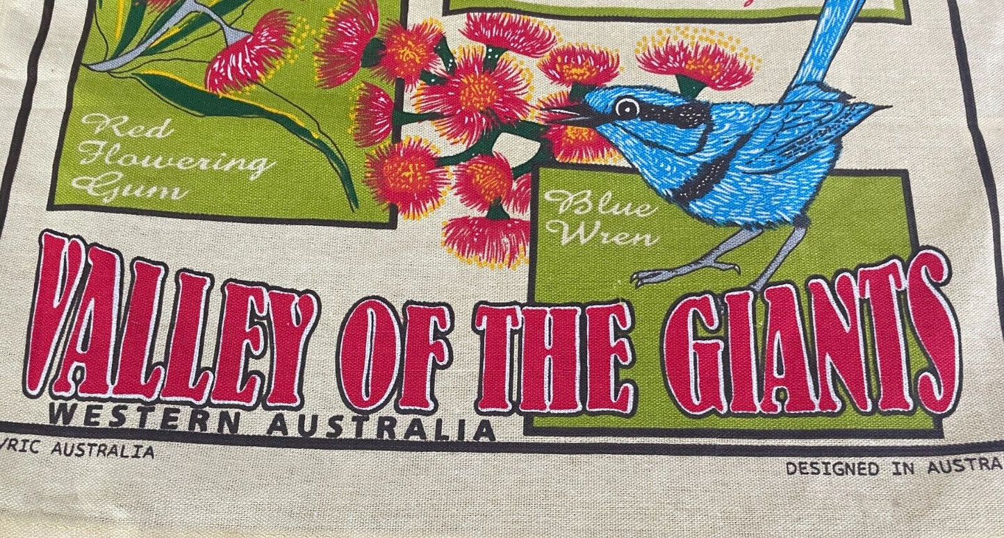 Vintage Linen Cotton Tea Towel "Tree Top Walk" Walpole Nornalup National Park