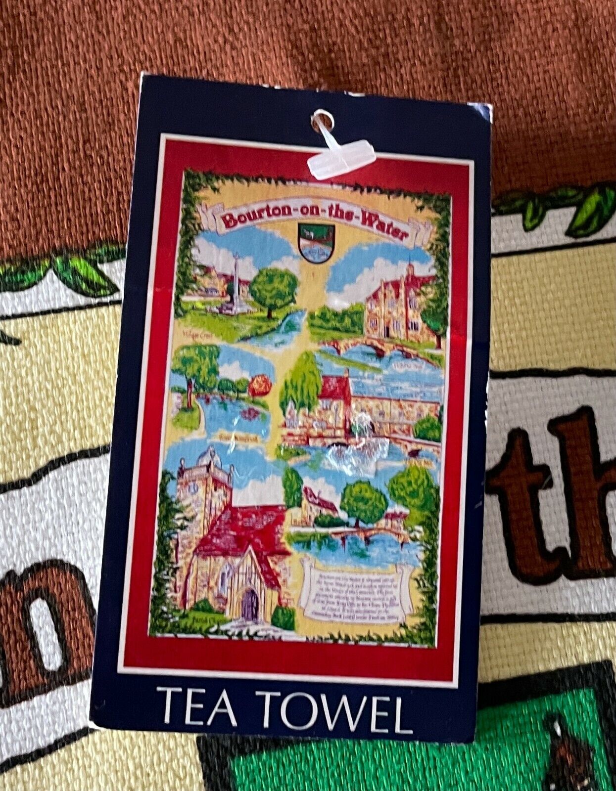 Vintage Tea Towel BOURBON ON THE WATER 100% Cotton Souvenir UK Souvenir NEW