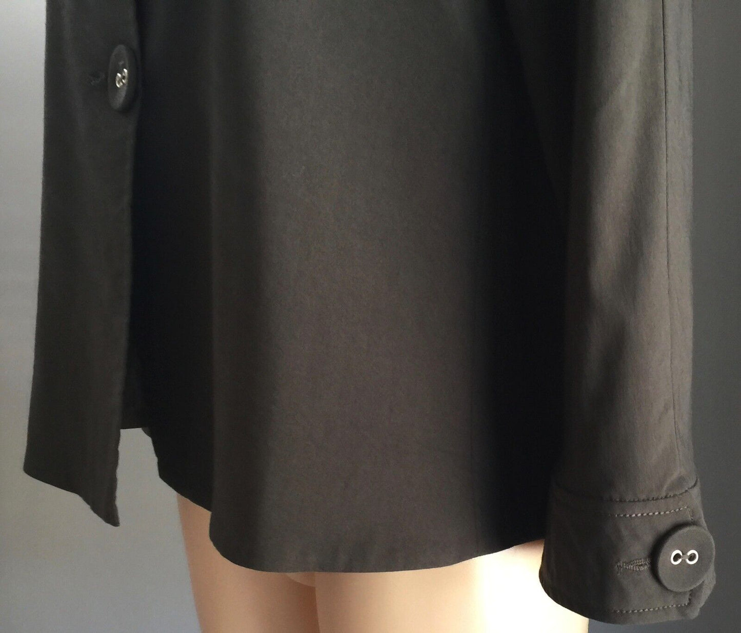 IDEALS Jacket Dark Khaki Round Neck Blazer Ladies Size M 12 Fab 1950's Look