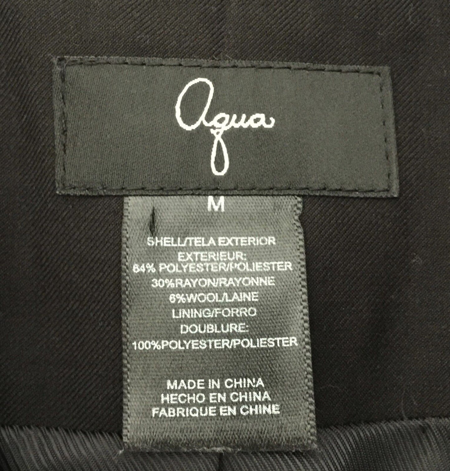 Fitted Military Style AQUA Jacket Black Ladies Size M 10 Vintage