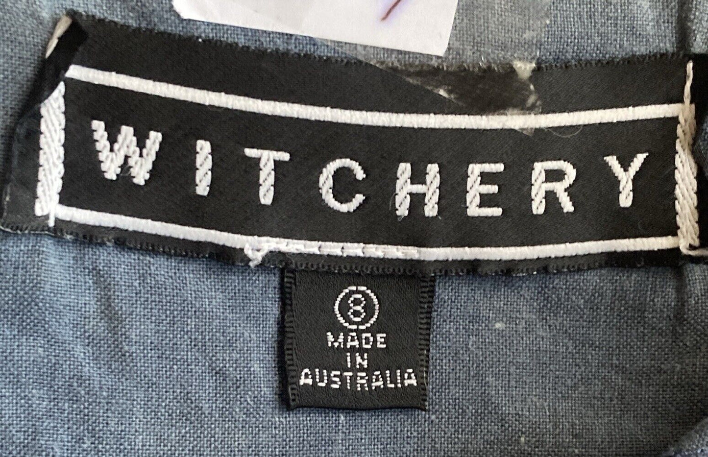 WITCHERY Vest Chambray Blue Button Front Sleeveless Top Lightweight Size 8 10