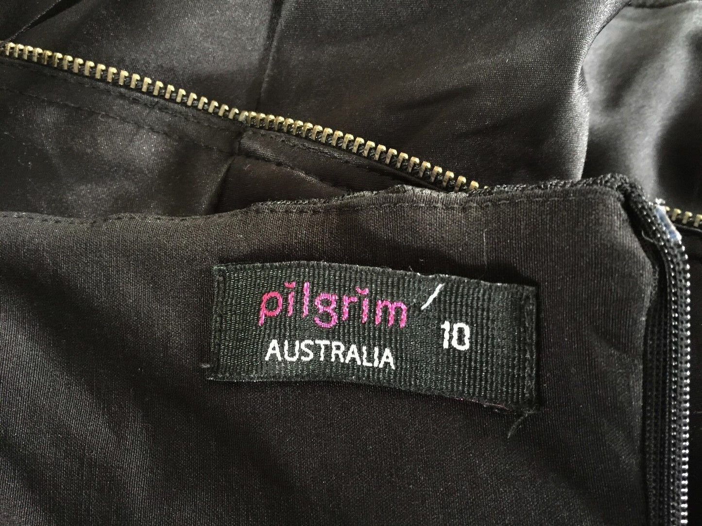 Strapless Dress PILGRIM AUSTRALIA Black Tier Skirt Layer Ruffle Size 10 Vintage
