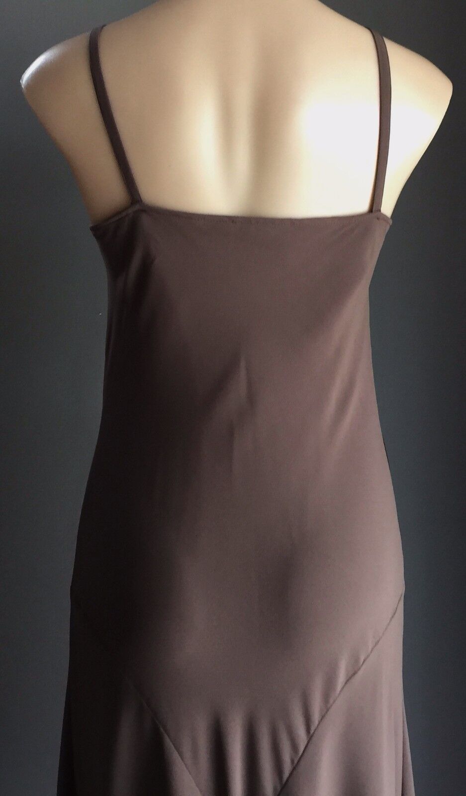 CHELSEA DESIGN Dress Brown Floral Embroidered Sleeveless Frock Ladies Size 12