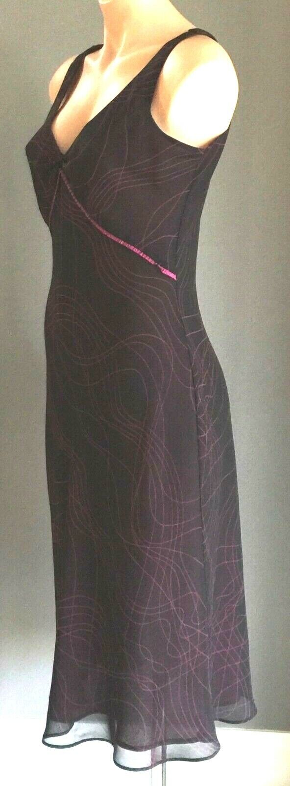 VERONIKA MAINE Dress Black & Cerise Sleeveless Sheath Red Pink Ladies Size 12