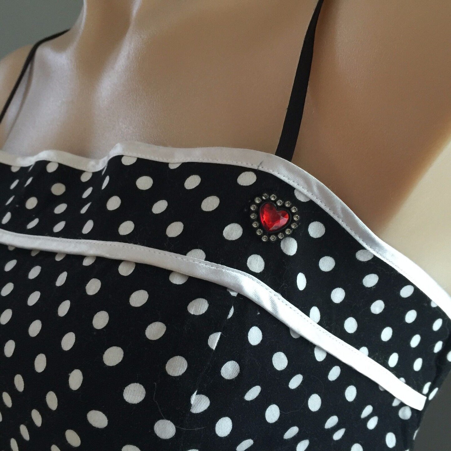 MISS ANNE Dress Black & White Polka Dot PinUp Ladies Size 10 12 NEW 1950's Look