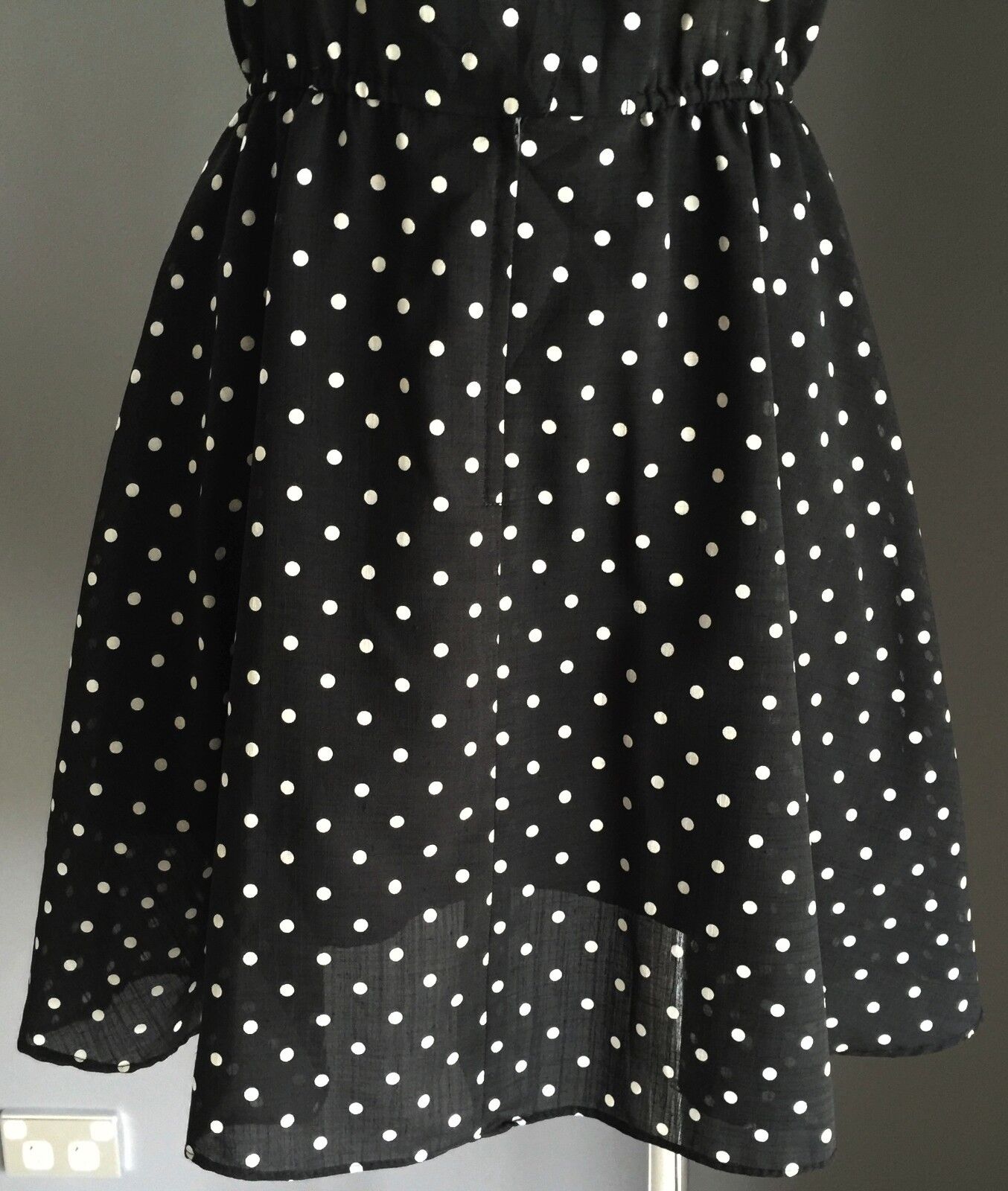 GRADE Dress Black & White Polka Dot Skater Ladies Size 8 10 1950s Style
