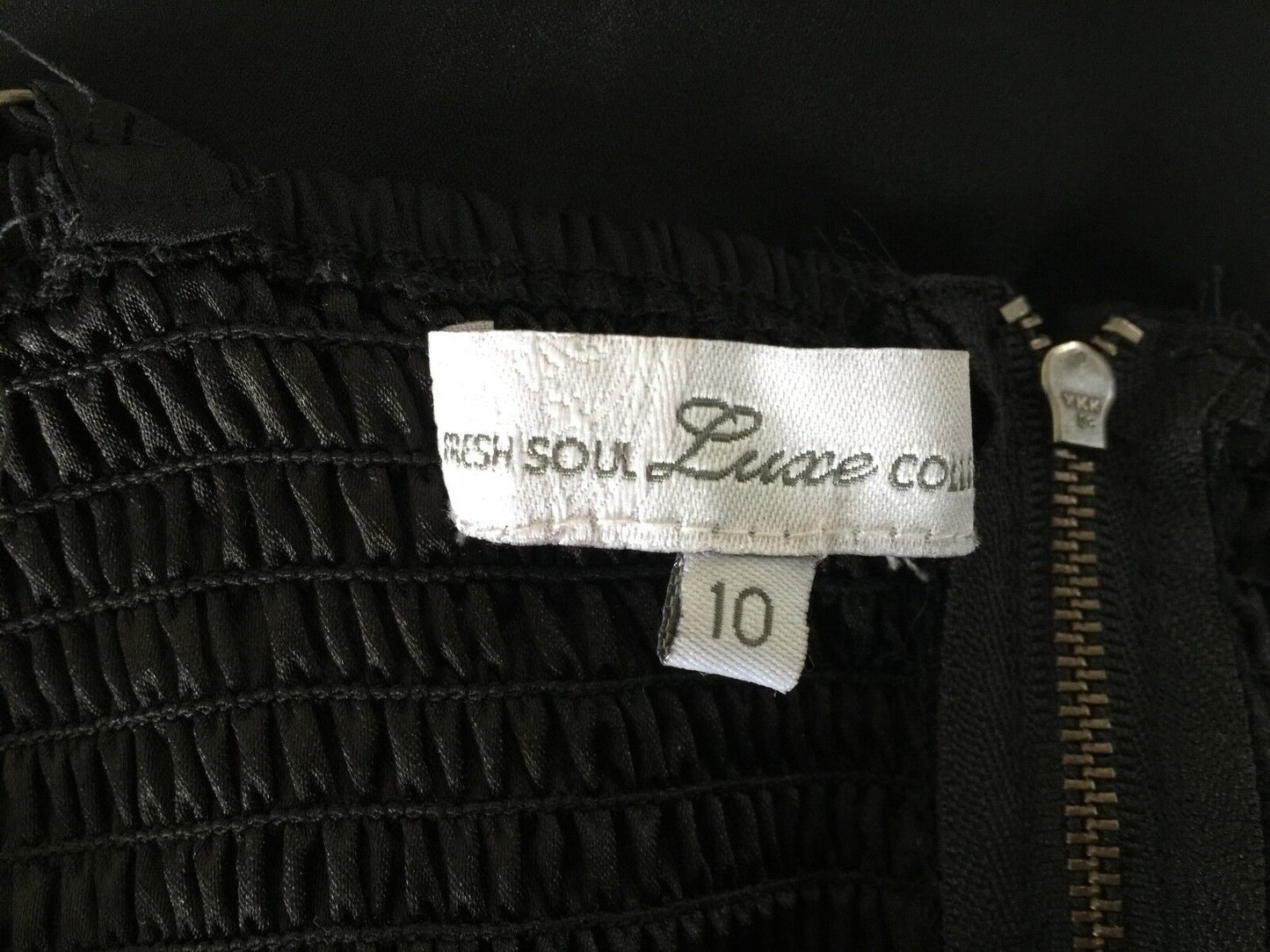 FRESH SOUL LUXE Dress Black & Bronze Studded Bead Trim Ladies Size 10 Gorgeous