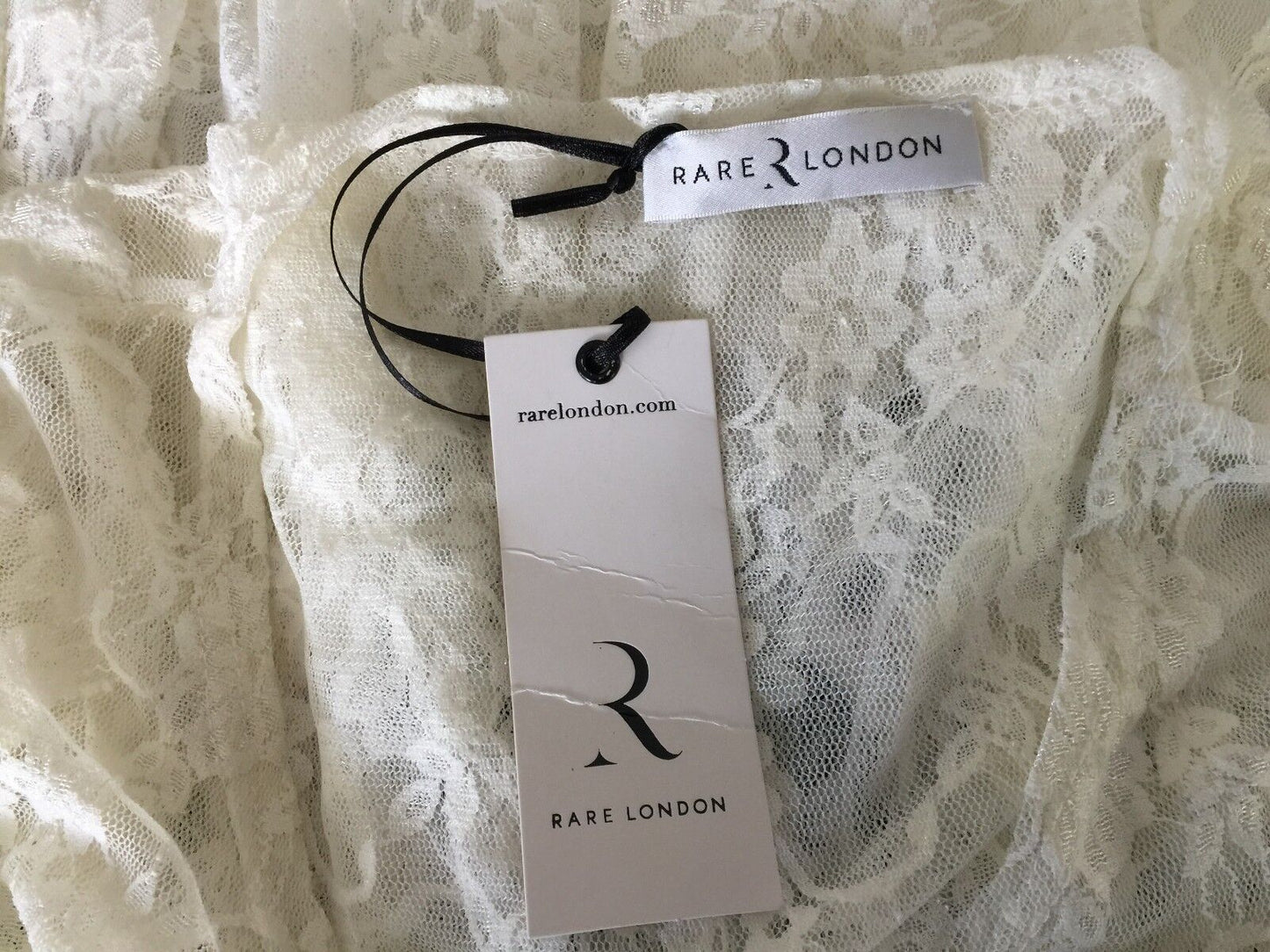 RARE LONDON Cream Lace Handkerchief Dress Dress Ladies Size 10 NEW