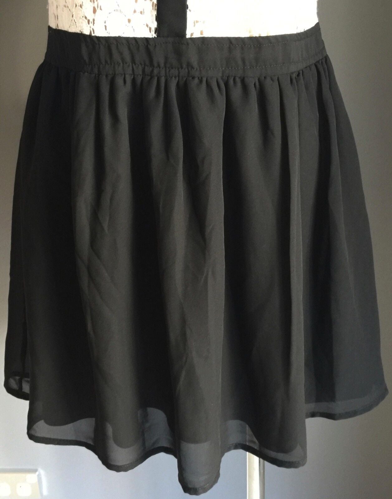 FACTORIE Dress Black & White Lace Collared Skater Frock Ladies Size 10 Fab Style
