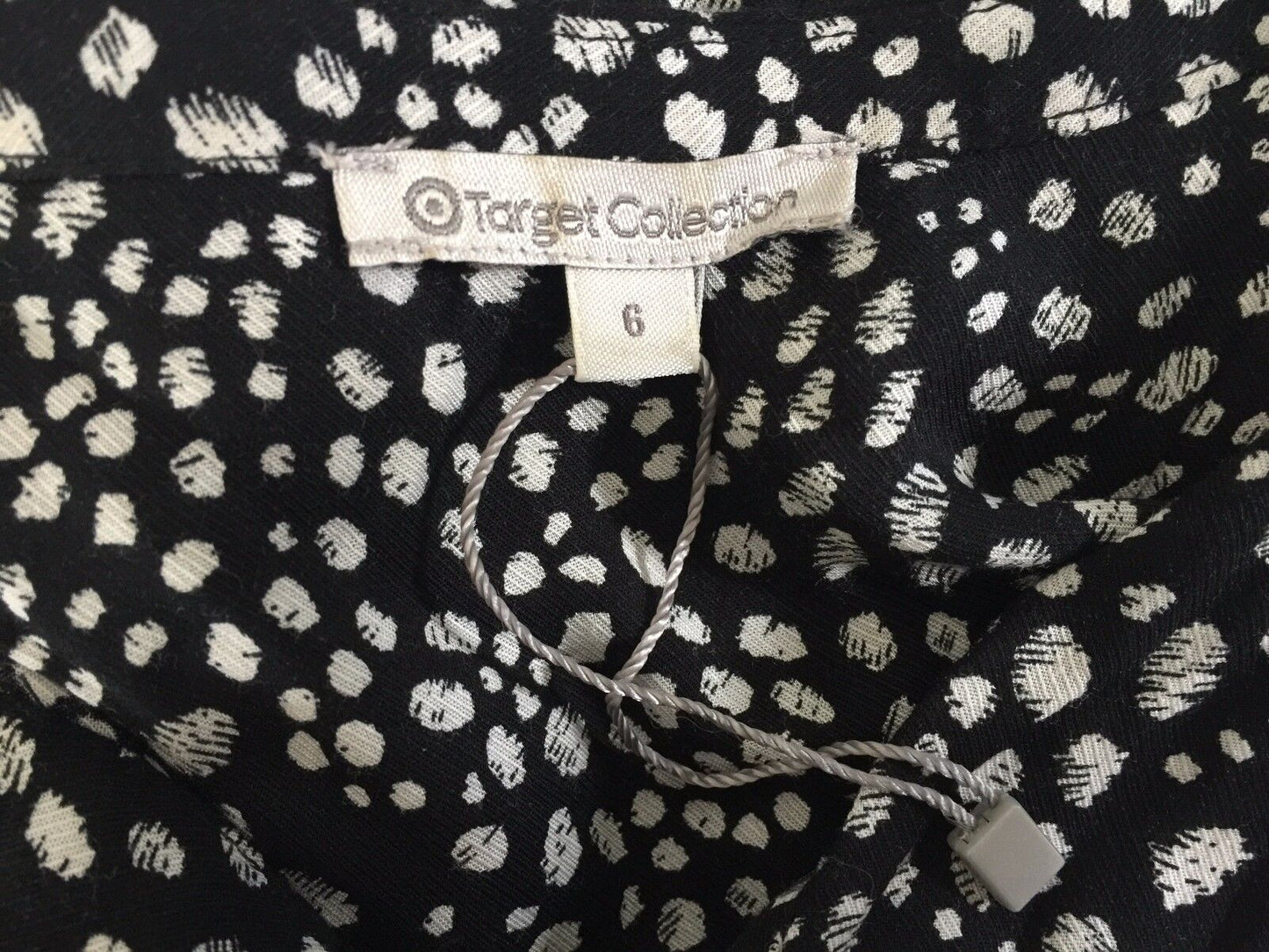 TARGET COLLECTION Top Button Front Black & White Polka Dot Size 6 10 NEW
