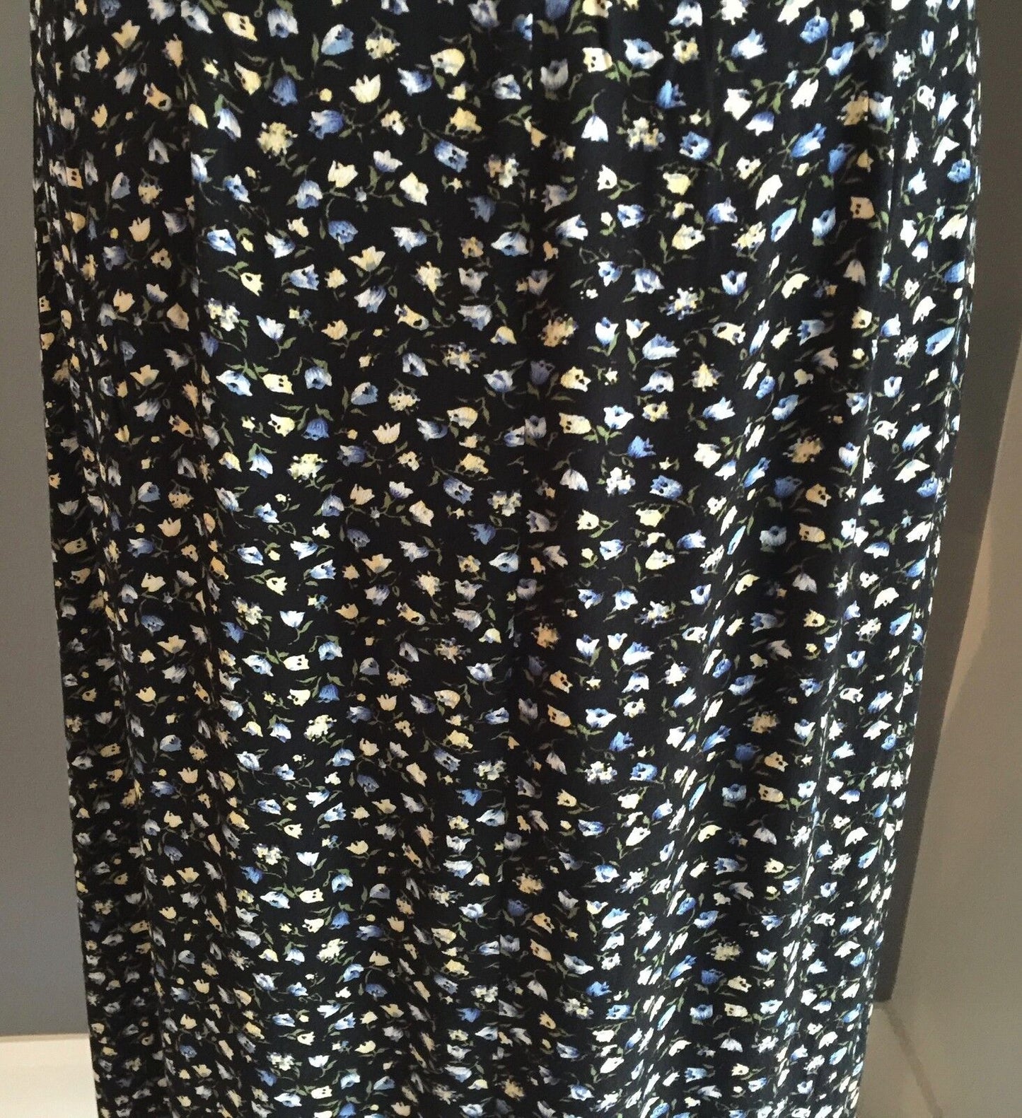 DON"T ASK AMANDA Maxi Skirt w Slit Rayon Flowing Long Summer Floral Size XS 6 8