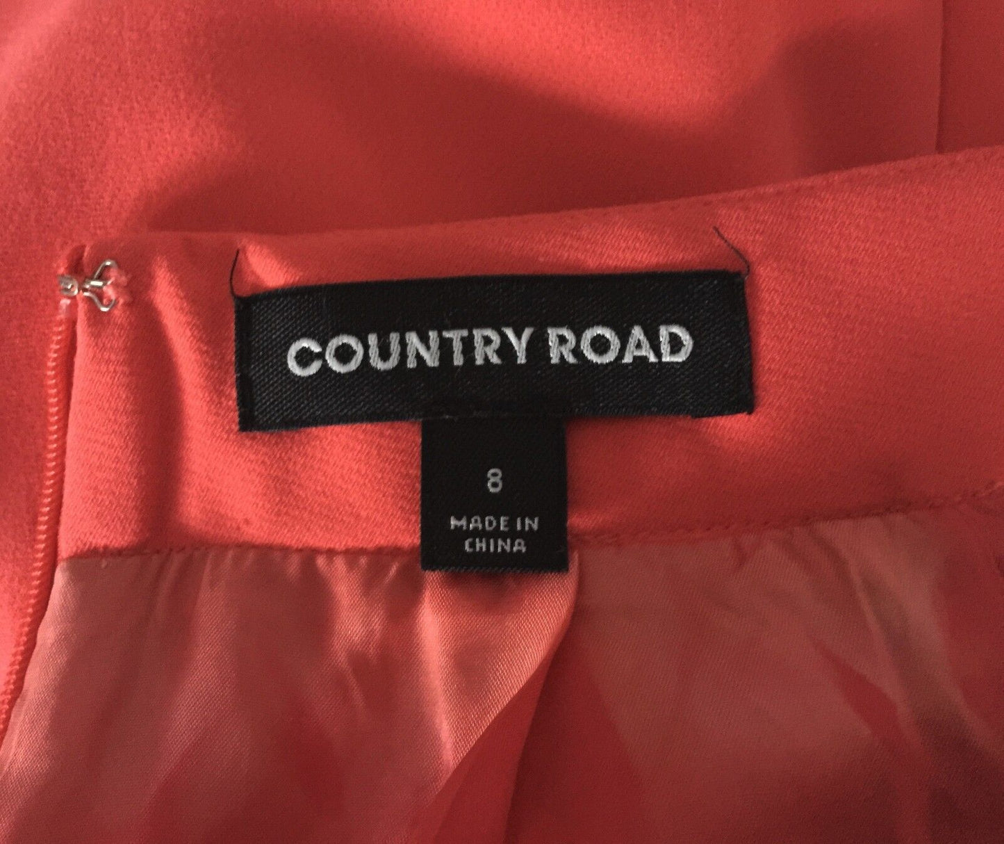 COUNTRY ROAD Skirt Mini Watermelon Red Tucked Bell Lined Short Ladies Size 8 10