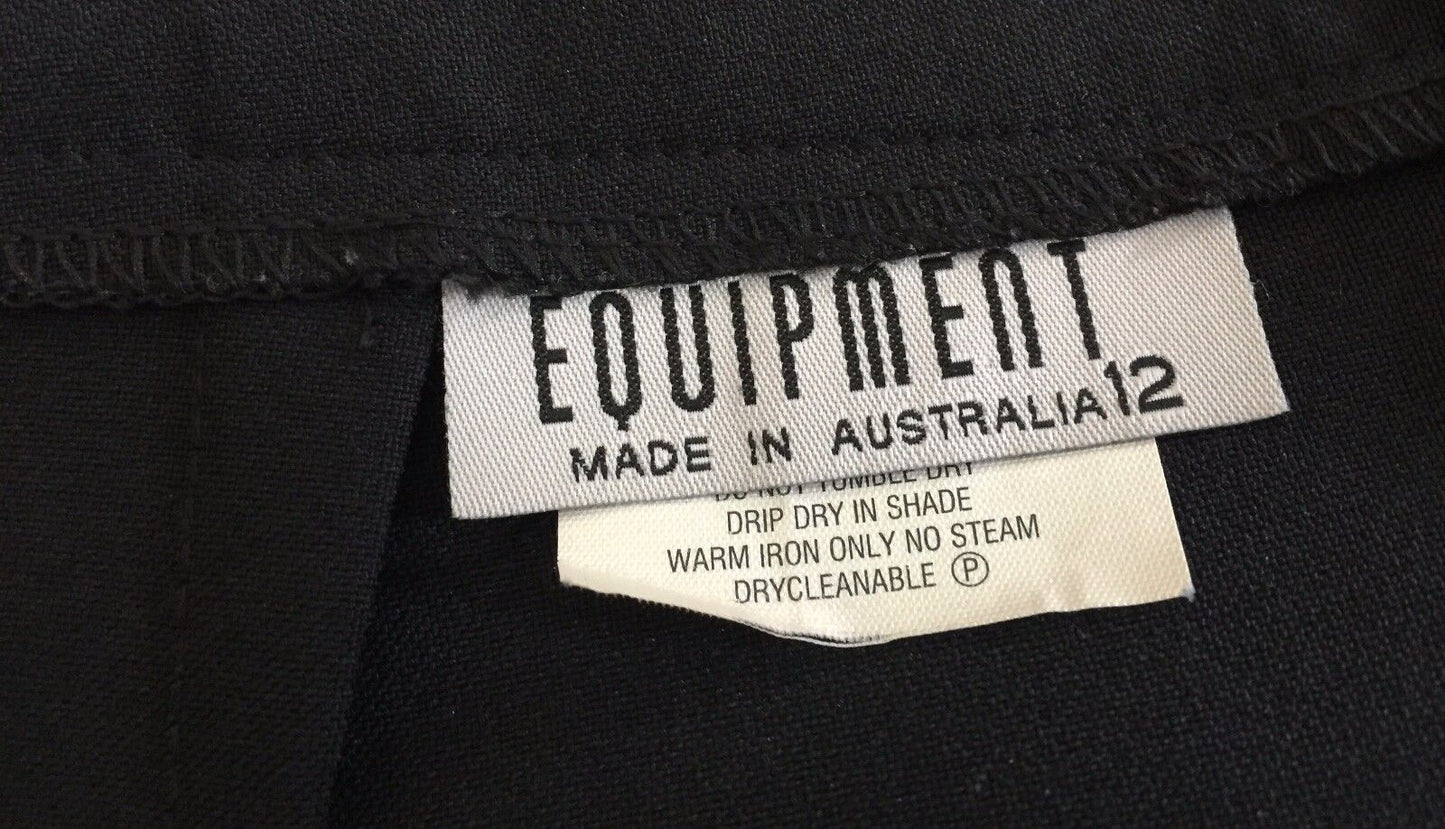 EQUIPMENT Skirt Black Straight w Slit at Each Side Ladies Size 12