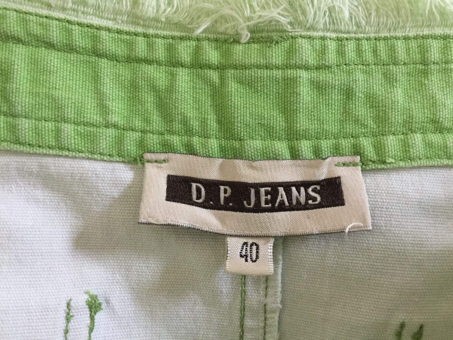 D.P. JEANS Denim Skirt Straight Knee Length Lime Green Size 40 AU 12 Jeans